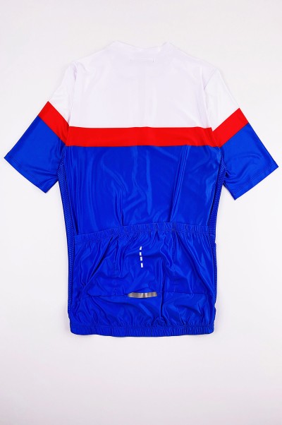 Customized Blue Short Sleeve Cycling Shirt Design Short Sleeve Training Mountain Bike Shirt Cycling Shirt Supplier SKCSCP020 front view